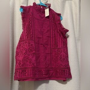 Sundance Fuchsia Lace Sleeveless Blouse